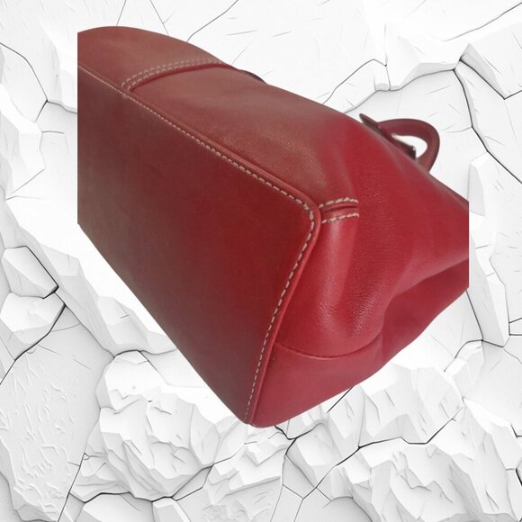 COACH Vintage Legacy Zip Satchel in cherry red. - Picture 10 of 13